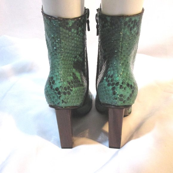 NEW DRIES VAN NOTEN GREEN PYTHON Ankle Bootie Boot - Picture 5 of 9